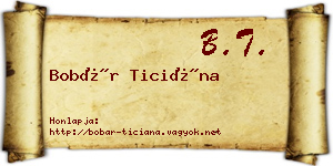 Bobár Ticiána névjegykártya